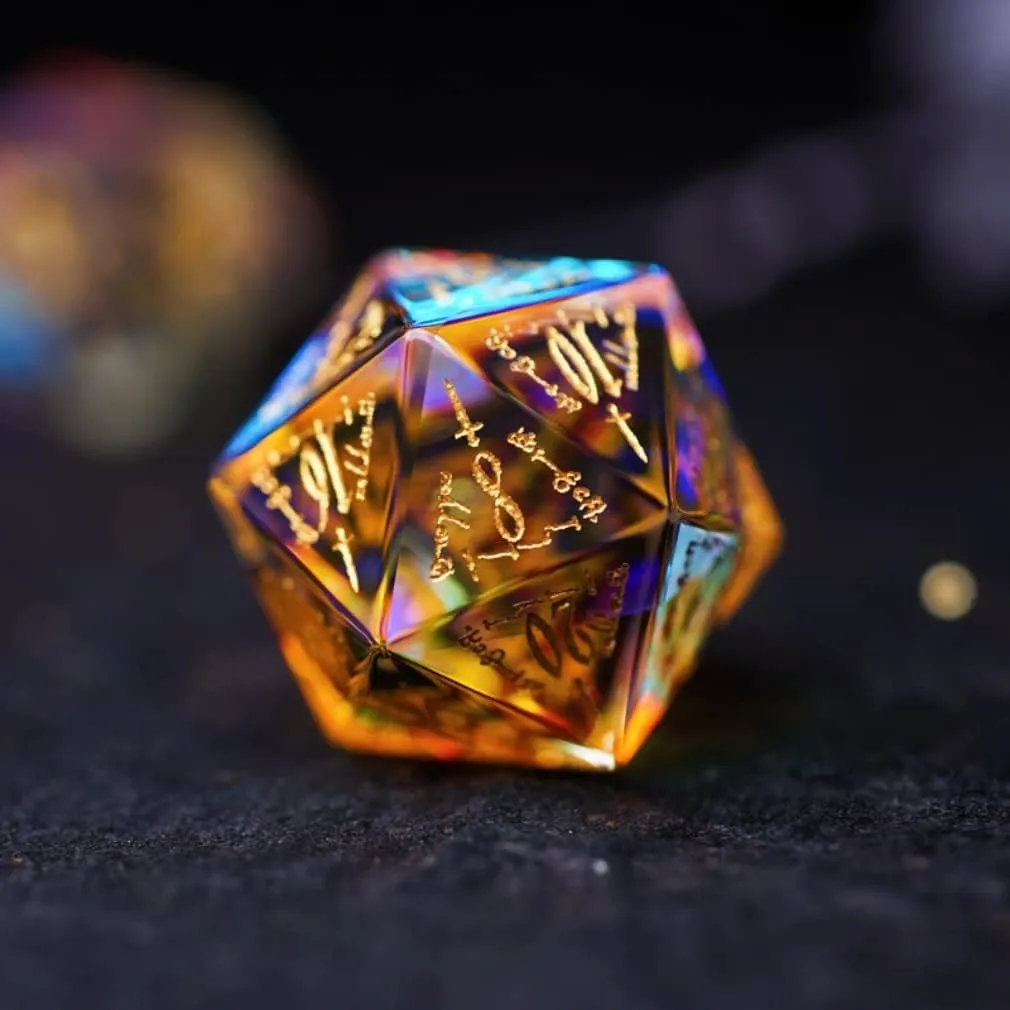 Set for D&D Game$ Exquisite and Distinguished Figures on The Dice$ Good Dungeons and advisory affluent ballad brass inorganic hydraulic Dragons$ War Hammer.�� (Illu-2) DND Dice Set$ Natural Crystal Sharp Edge dice 