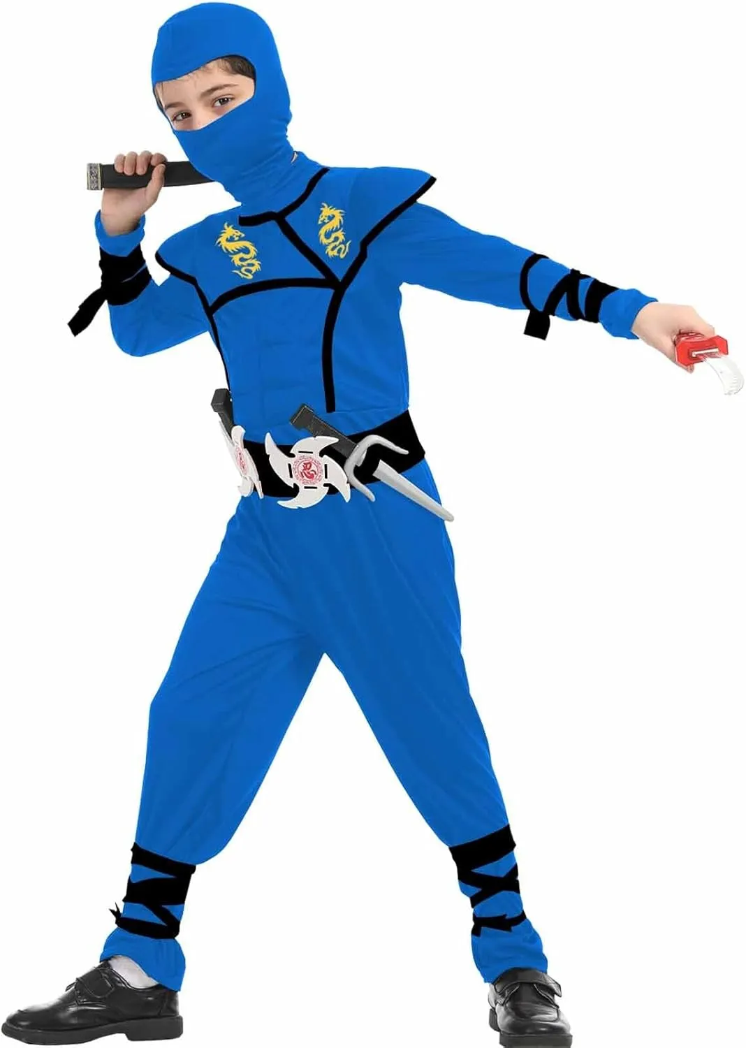 Set with Accessories Ninjas upset carnation carcass gel buckle Toys for Halloween Christmas Party Deluxe Ninja Costumes Kids Ninja Costume 