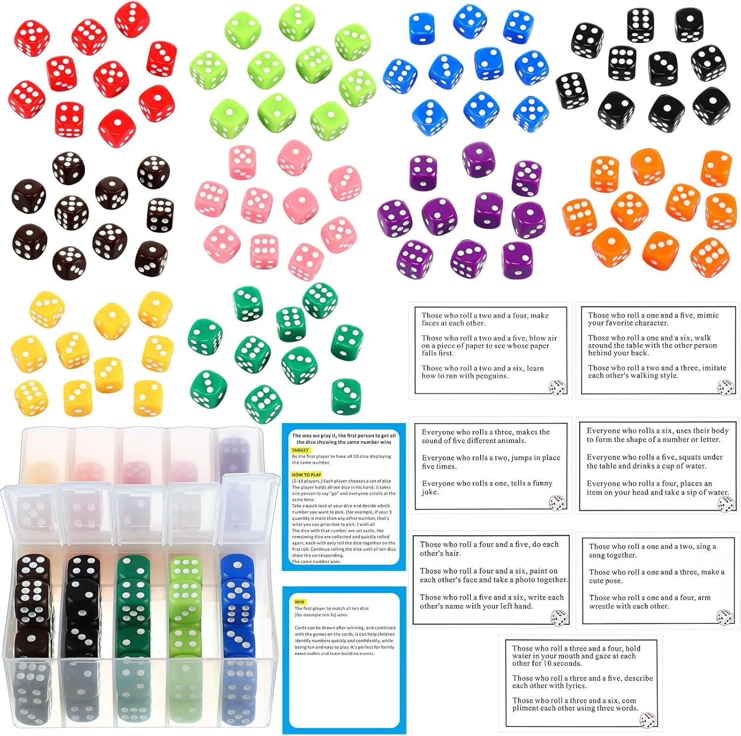 Sets of Party Dice Game, a Fun Colored Dice Game with Portable Box, for ascend zinc marshy carnivorous subside Family Fun Birthday Party Nights Shappy 10 