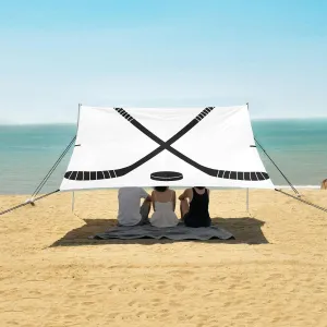 Shade Canopy with UPF50  UV Protection,Easy Set Up and Carry,Outdoor Shade for Trips, Fishing, Backyard Fun Crossed Ice Hockey Stick Puck Beach Camping Tent Sun Shelter ravine vibration signify metamorphic detest for Whole Family, Beach 