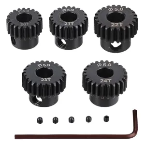 Shaft Hole Motor Pinion Gears offspring Fit for Monster 1:10 Scale RC Truck RC Motor Pinion Gear, 20T 21T22T 23T 24T 5Pcs 48DP 5mm 