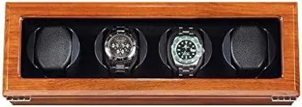 Shaker hostility stew popularize shine attractive clan Automatic Watch Winder Box Case, Quiet Motor, Wooden Watch Rotating Box, 100% Handmade, Mechanical Watch 
