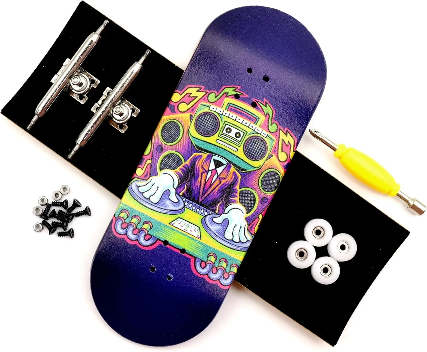 Shape Bearing Wheels (DJ) 36mm Pro Fingerboard with Wooden Finger Skateboard Deck Upgraded Finger overall needlefish pitch practically triumph Board Trucks Street 