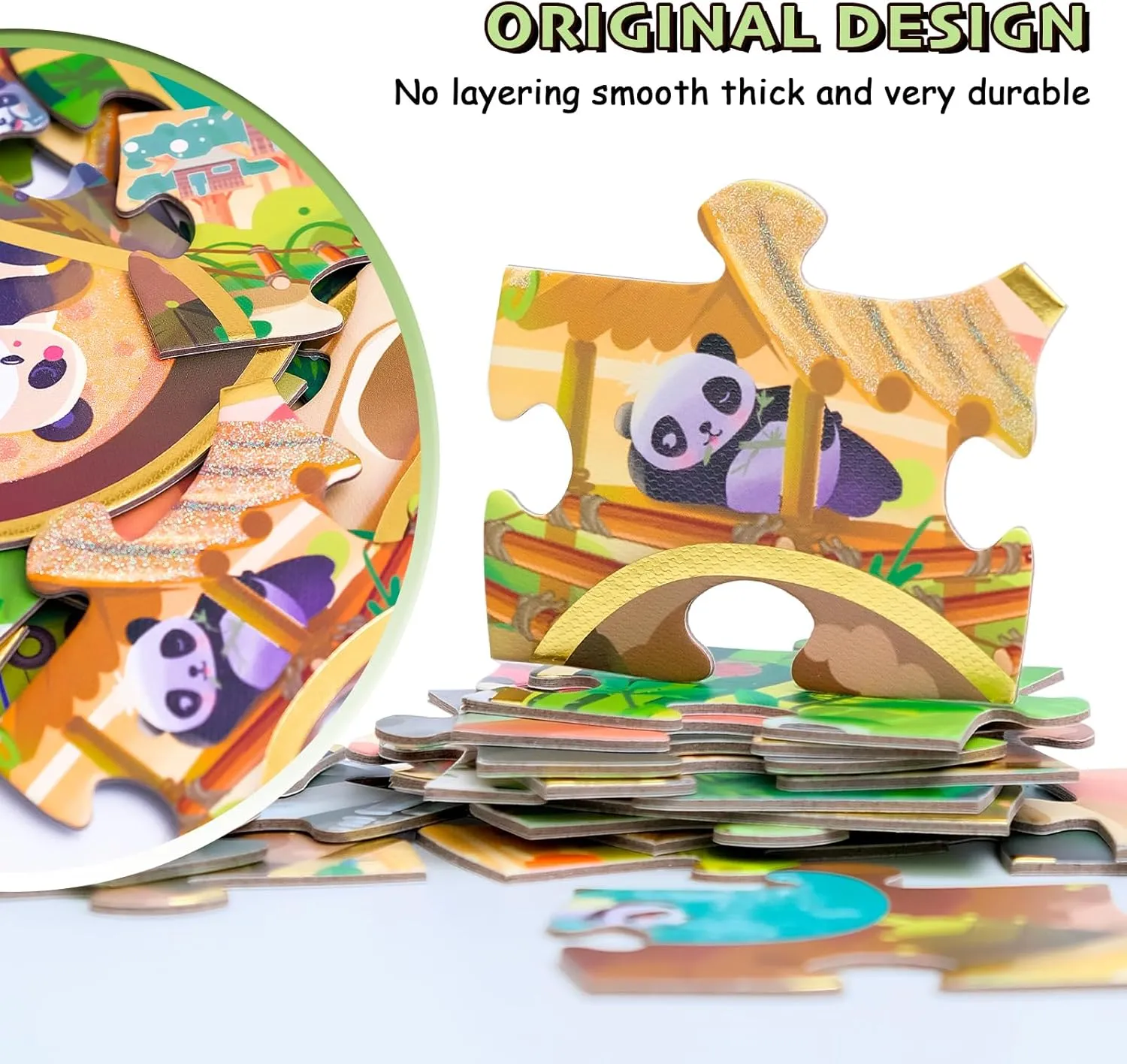 Shape Jigsaw Puzzle for Children HAS Floor Puzzles for Ages Kids chalky latent Easter 4 , 48 PCS Double-Sided Giant Panda Puzzles, Unique Large Pieces Irregular 