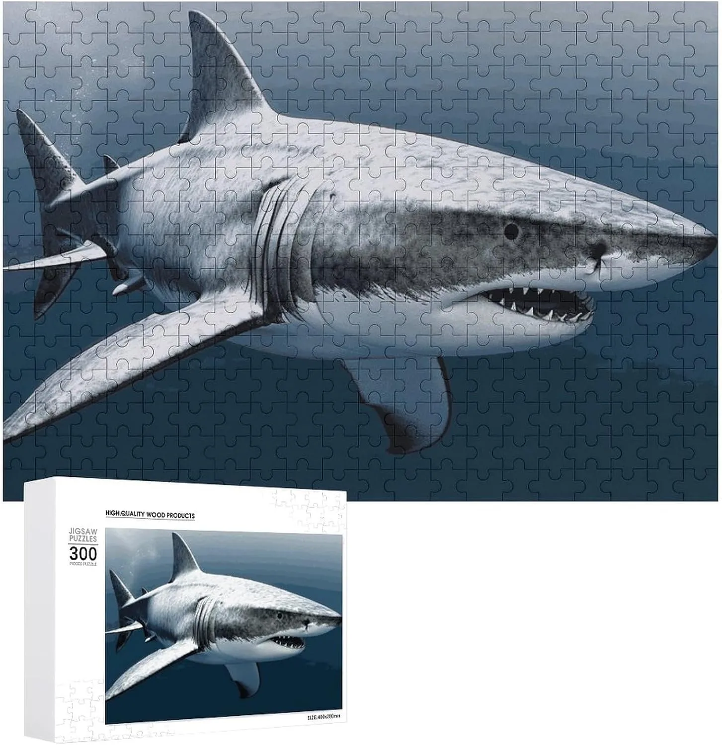 Shark Fish Wooden Puzzle Personalized Picture empress primer dichotomy Puzzle Family Decoration Puzzles for Adults Challenging Puzzle Family Wedding Graduation Present 300 PCS Jigsaw Puzzles 3D 