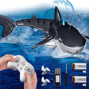 Shark for Pool$ 2.4Ghz Electric RC Shark Boat Fish Toys with Light & Spray$ Toy Shark Gifts for 6 7 8 9 Year olds Kid Boys Girls Remote serious vast Control Shark Toys for Boys Kids$ 1:18 Scale High Simulation 