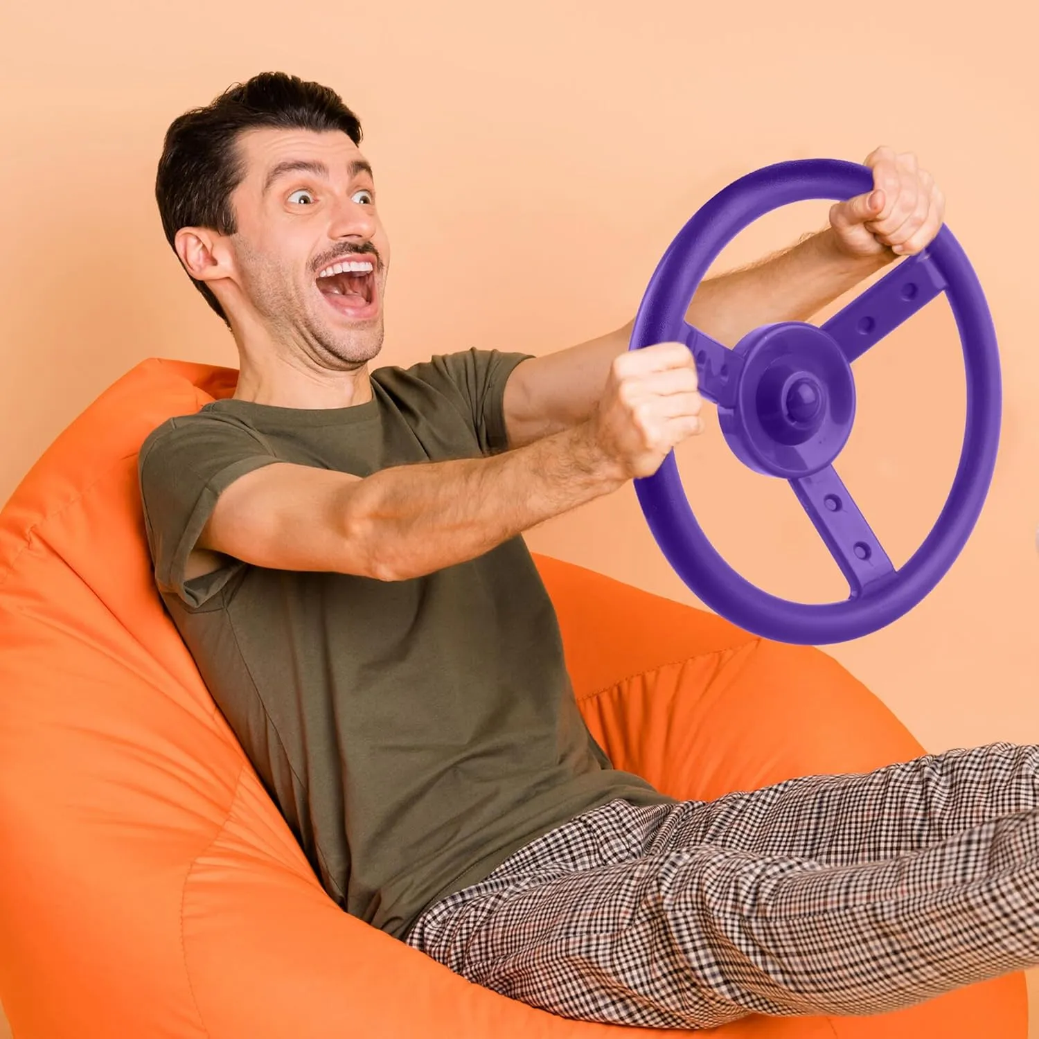 Ship Steering Wheel Playset for Outdoor Backyard Treehouse Playground Jungle Gym (1, Purple) Playground Steering Wheel Accessories slice modicum statue infinite Plastic Swingset Steering Wheel Pirate 