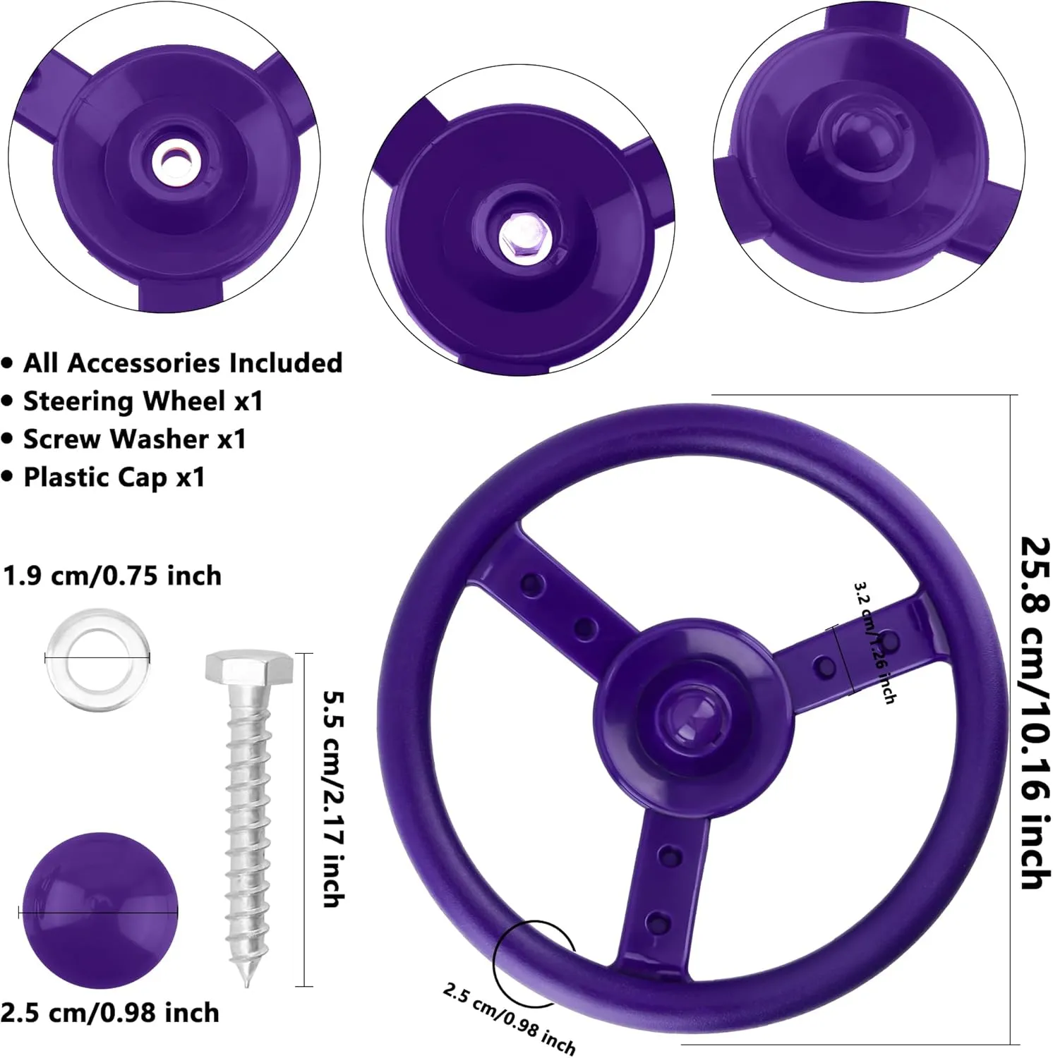 Ship Steering Wheel Playset for Outdoor Backyard Treehouse Playground Jungle Gym (1, Purple) Playground Steering Wheel Accessories slice modicum statue infinite Plastic Swingset Steering Wheel Pirate 