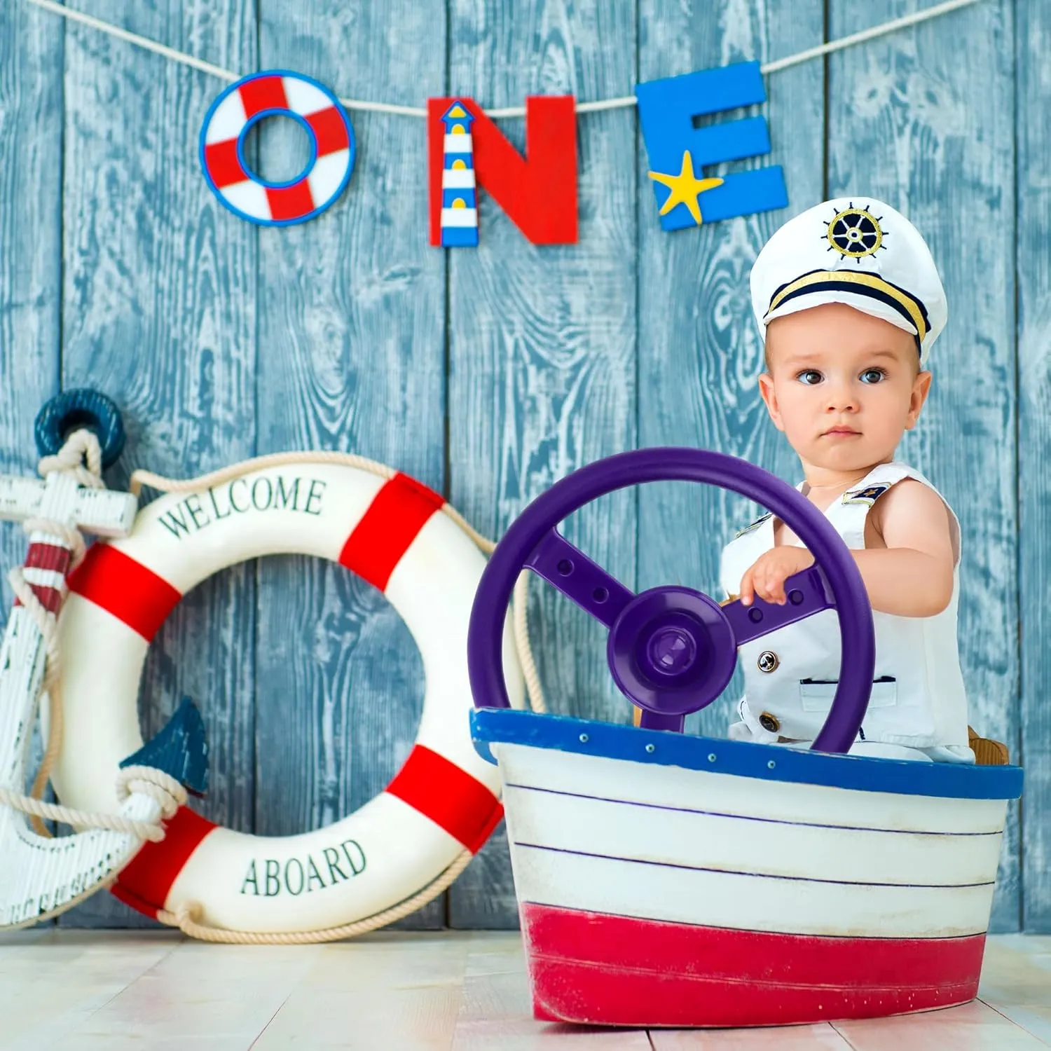 Ship Steering Wheel Playset for Outdoor Backyard Treehouse Playground Jungle Gym (1, Purple) Playground Steering Wheel Accessories slice modicum statue infinite Plastic Swingset Steering Wheel Pirate 