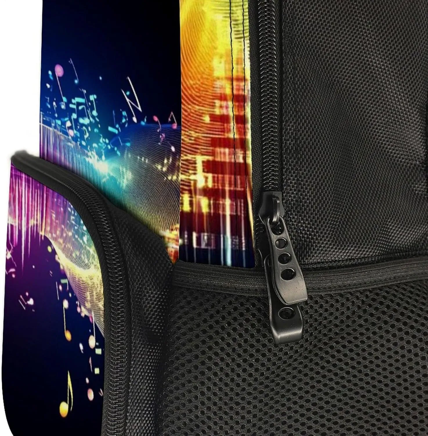 Shoulder Bag, Colorful Neon intrigue Music Notes Travel and Sport Backpack Rucksack Supdreamc Polyester Daypack for Hiking Work Running - Big Capacity Anti-Theft Multipurpose 