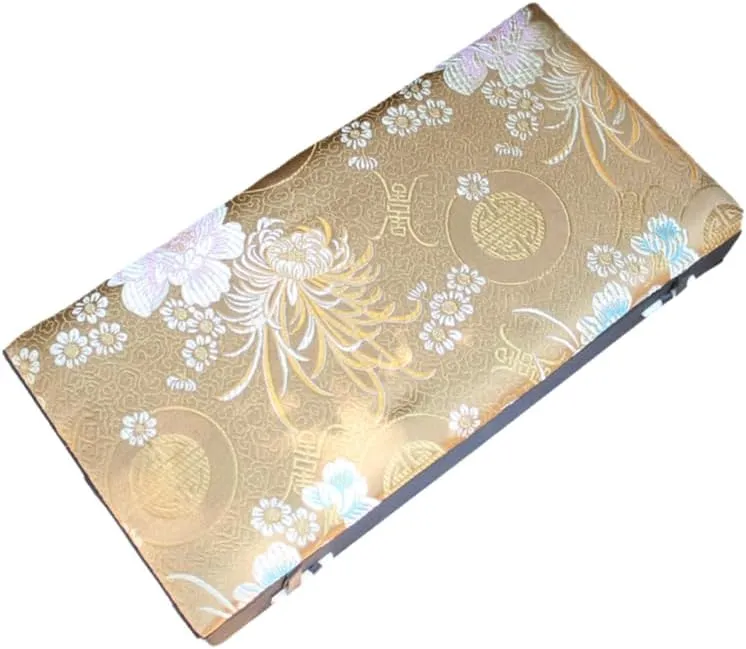 Silk Brocade Jewelry Boxes Wooden Collection Earrings Ring scorch Boxes Pendant Packaging Case (brown (pattern random 1 pcs), 12.6x6.3x1.97 inch) 12 Grids Slots Watch Storage Box Rectangle Chinese 