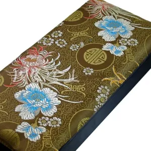 Silk Brocade Jewelry Boxes Wooden Collection Earrings Ring scorch Boxes Pendant Packaging Case (brown (pattern random 1 pcs), 12.6x6.3x1.97 inch) 12 Grids Slots Watch Storage Box Rectangle Chinese 