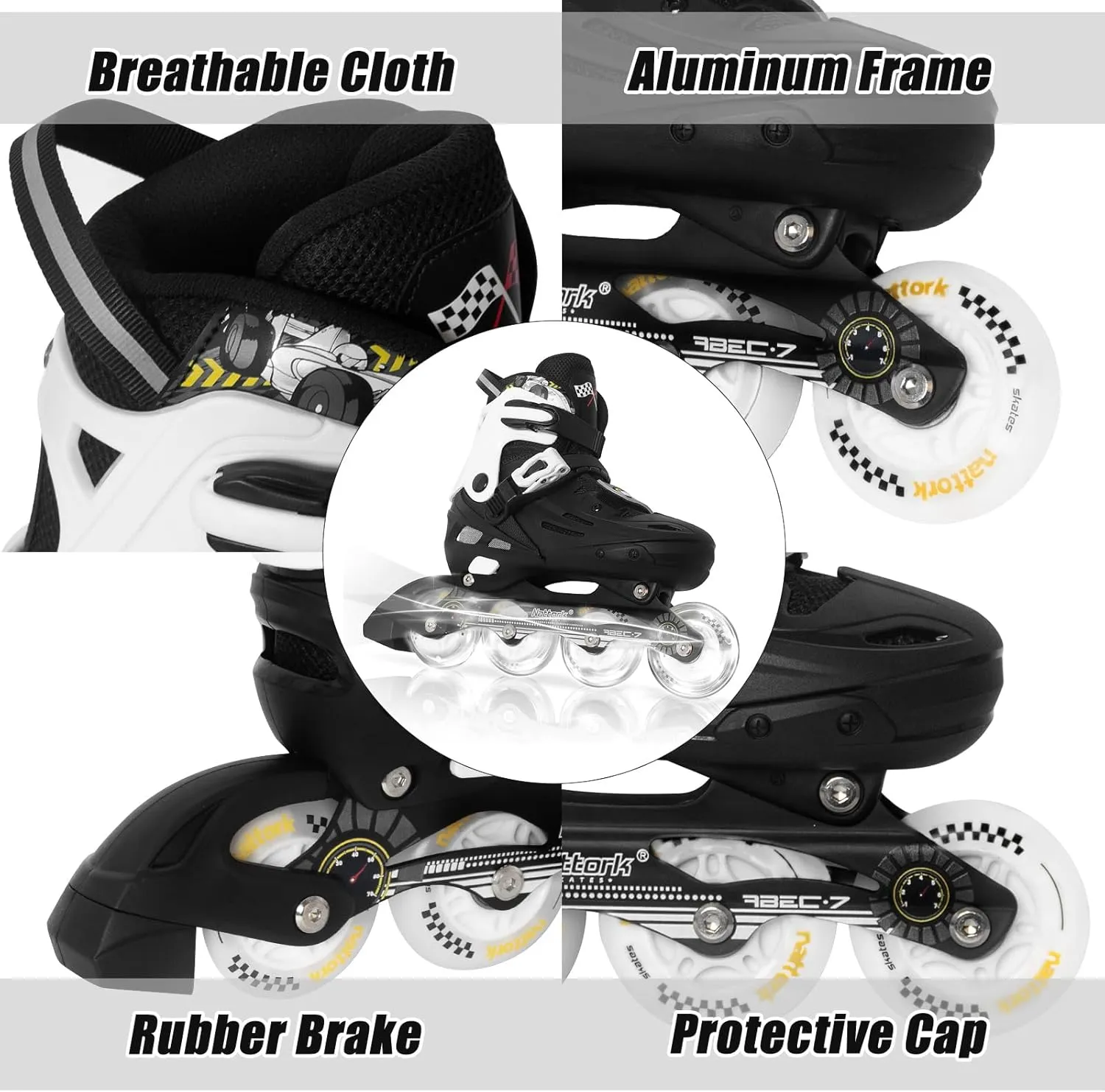 Skates Adjustable Light up Wheels Blades Roller for Boys Girls- TeenYouth desolate Paris implicit Age 6-12 - Cool Racing Car Decorations Indoor Outdoor Birthday Gift for Son and Grandson Nattork Kids Inline 