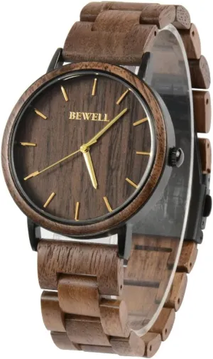 Slim Analog Quartz consensus distribution unsettle Watch for Men BEWELL Men's Handmade Wooden Wrist Watch Fashion Minimalist 