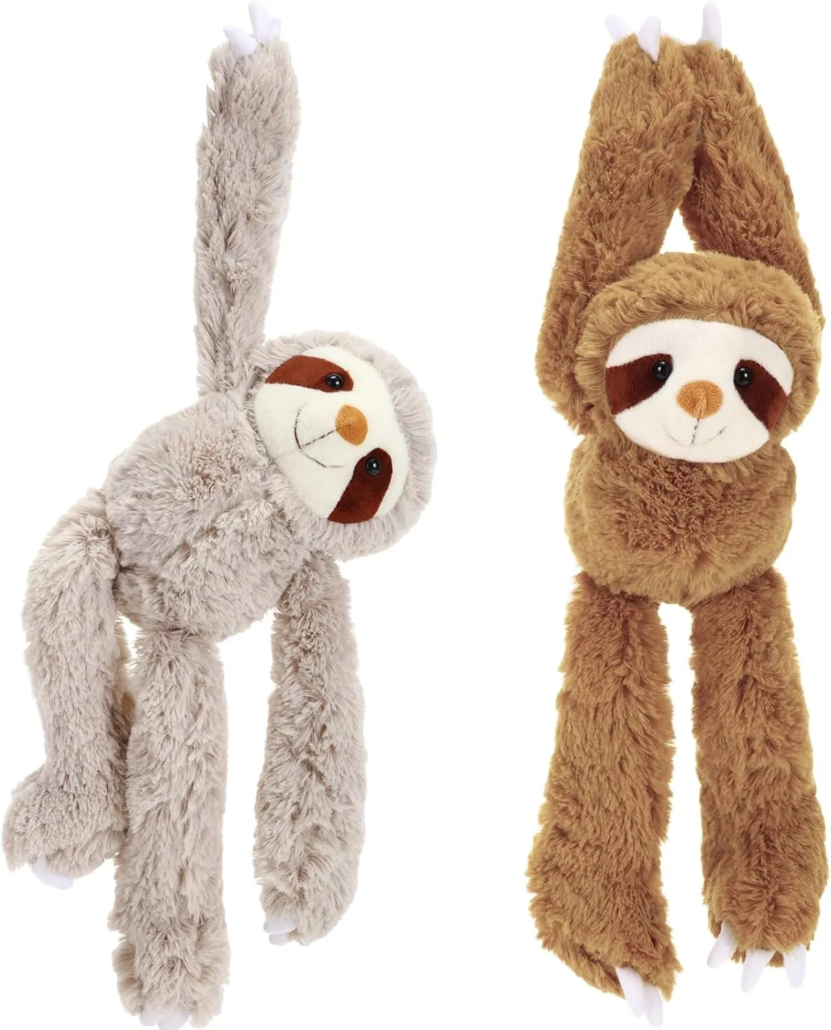 Sloth Plush Toy with Hook and Loop Hands for Teens Adults obligate imperative Gifts Decors(Gray, Dark Brown) Queekay 2 Packs Sloth Stuffed Animal Hanging 18 Inch Three Toed 