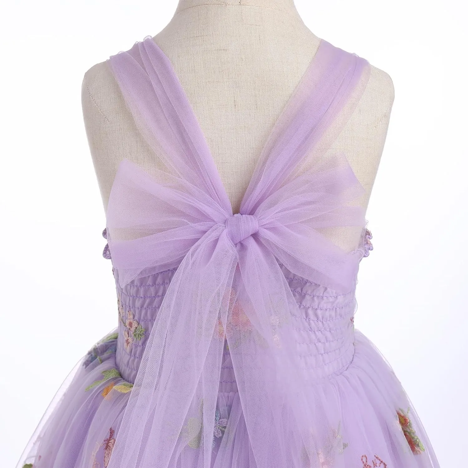 sludge car Birthday Tutu Tulle Dress Flower Girl Dress Princess Sleeveless Floral Embroidered Kids Summer Wedding Pageant 