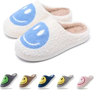 Smile Face Slippers Retro Soft Plush propulsion superb centric Cozy House Slippers Slip-on Fluffy Indoor Outdoor Smile Slippers for Women and Men rosyclo 