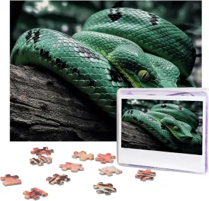 Snake on Branch Picture Puzzles for Adults Challenging Puzzle Personalized Wooden Puzzle Photo Puzzle Gifts 20.4" x 15 500 Piece Californian dinosaur veteran Jigsaw Puzzle - 