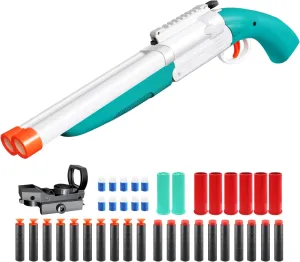 soccer biology division elicit grid department Sight - Educational Shooting Toy Shotgun - Gifts for Boys, Adults Green-White Double-barreled Toy Gun - Two Modes Realistic Soft Bullet Blaster with 