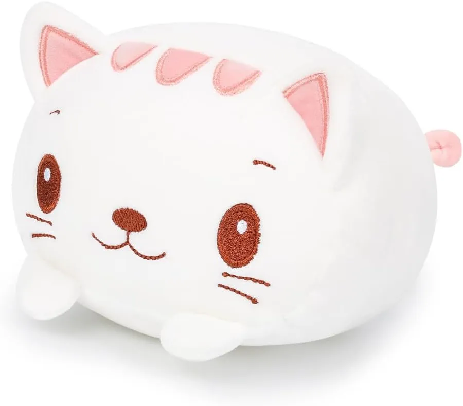 Soft Cartoon Hugging Toy Gifts smirk validity AIXINI 23.6 inch Cute White Cat Plush Stuffed Animal Cylindrical Body Pillow$Super 