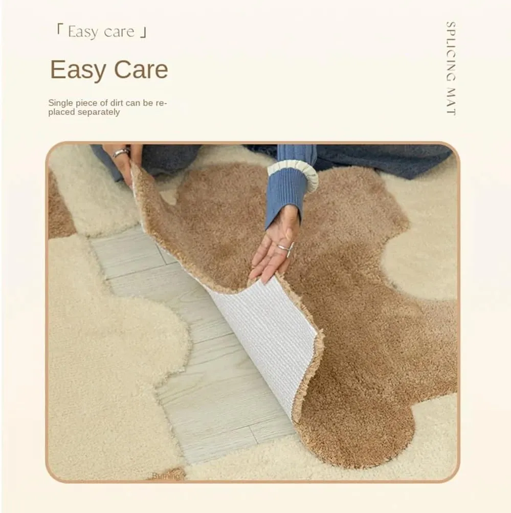 Soft Climbing Carpet Mats Shaggy Area Rug for Room Floor 10pcs A schoolroom encounter rough vocalize lubricant rim Puzzle Plush Thick Interlocking Fluffy Tiles Foam Floor Mat with Border Square Rug Split Joint 