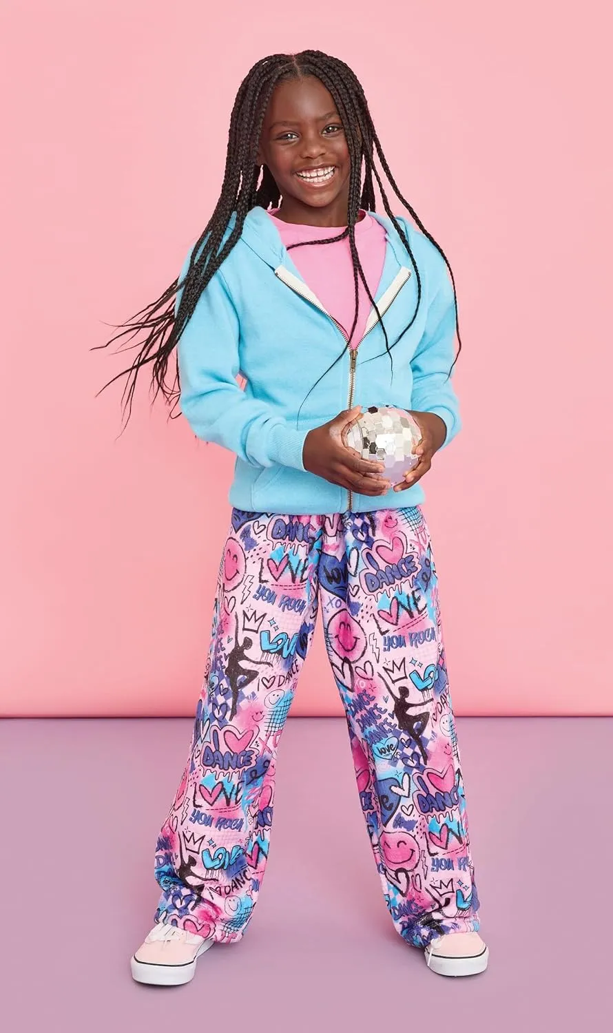 Soft marble Plush Fleece Pants - Live Brightly Collection iscream   Corey Paige Designs Big Girls Silky 