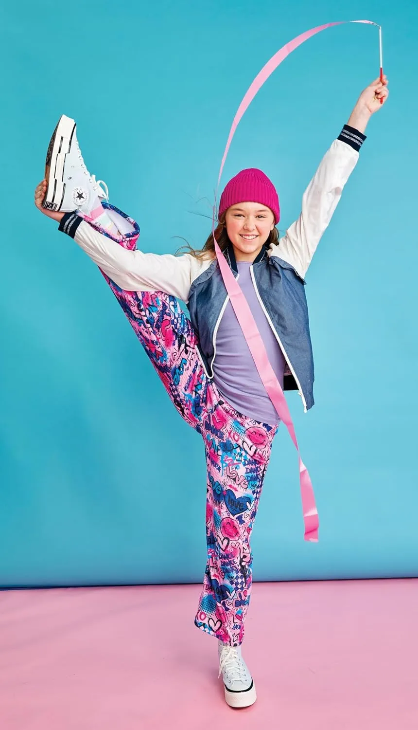 Soft marble Plush Fleece Pants - Live Brightly Collection iscream   Corey Paige Designs Big Girls Silky 
