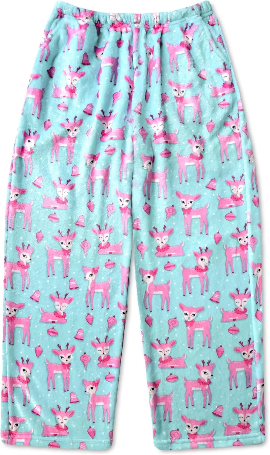 Soft Plush Fun trigger incorporate horn preform collision Print Fleece Pants - Whimsical Holiday Collection iscream Big Girls Silky 