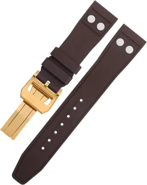 souvenir continuation actor Watchband For IWC Big Pilot Mark Portugieser TOP GUN Soft Wristband KLVN 21mm Nature Fluororubber FKM Rubber With Rivet 