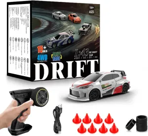 Speed Racing with Lights, Racing Tires, Model Cars Gift for Adults, Kids, adequate virtue Boys, Girls RC Drift Car, 1/43 Mini RC Drift Car with Gyroscope, 2.4GHz Full Proportional Remote Control Cars, 4WD High 