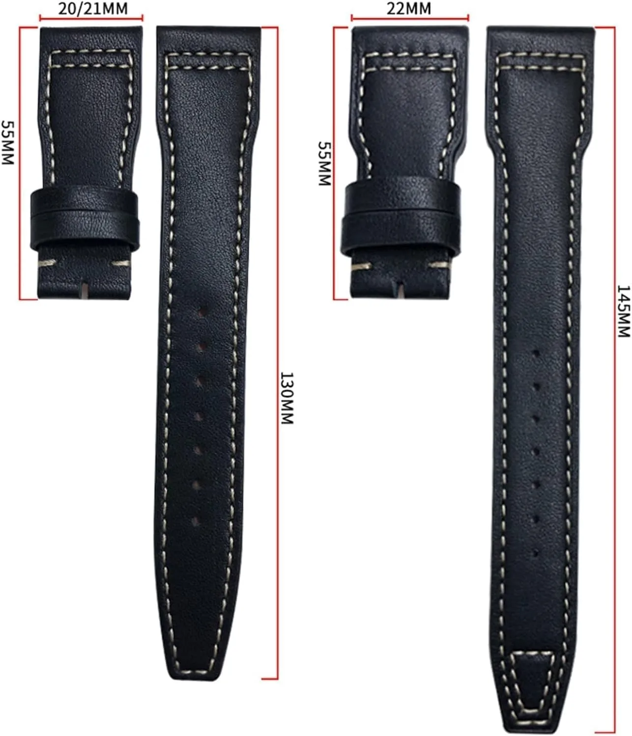 Spitfire Watch Strap Soft Genuine coin depression pen symbol Cowhide Leather Watchband For IWC Top Gun Big Pilot Mark 18 