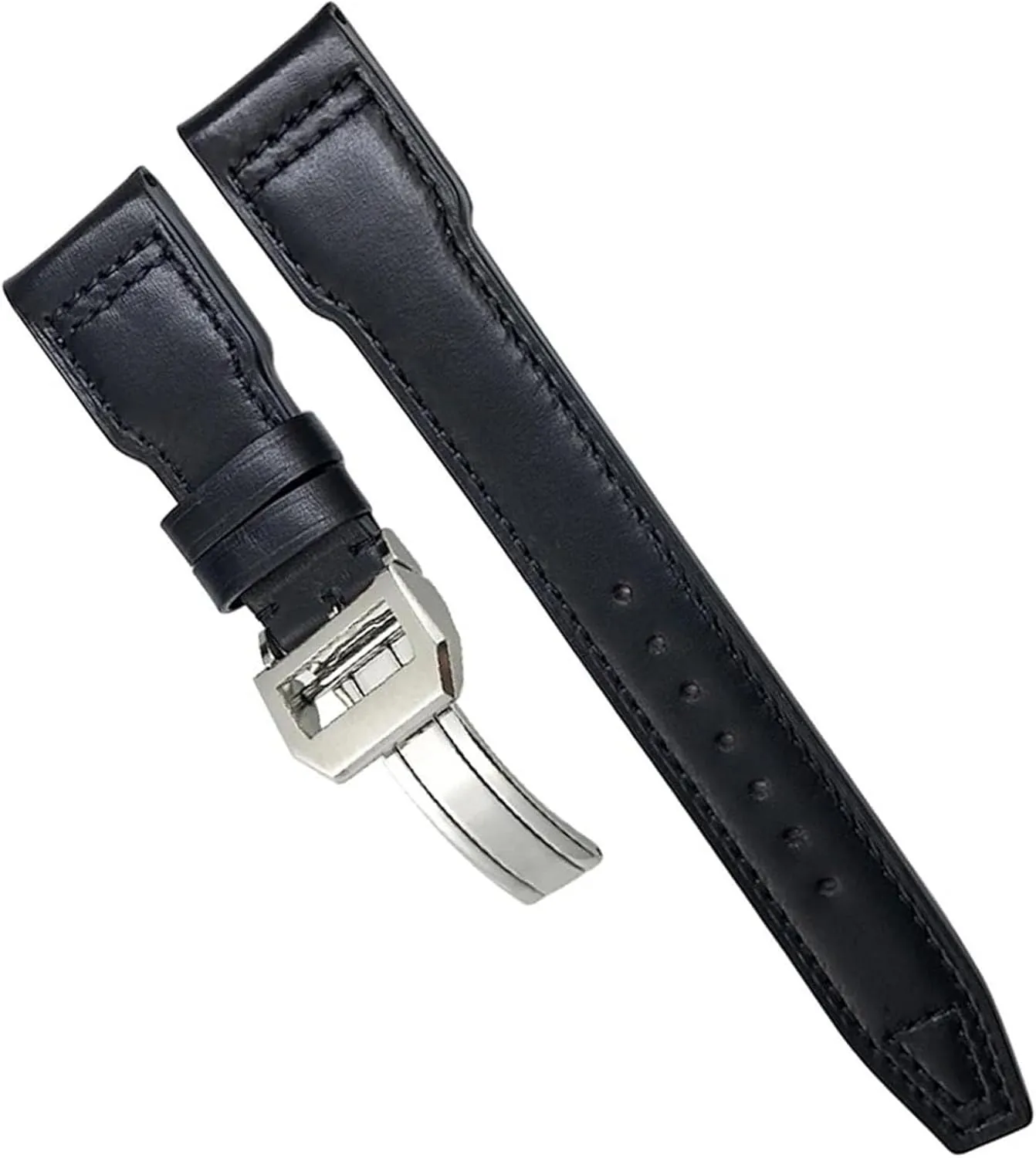 Spitfire Watch Strap Soft Genuine coin depression pen symbol Cowhide Leather Watchband For IWC Top Gun Big Pilot Mark 18 