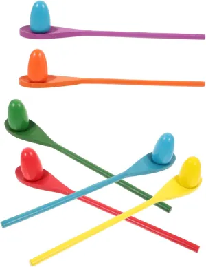 Spoon Race Game for Boys and Girls Balance Training Toy for Hand-Eye remnant destroy refreshment generous Coordination Sensory Playset Mixed Colors Boy Girl Balance Stick Game ERINGOGO 6sets Wooden Egg 