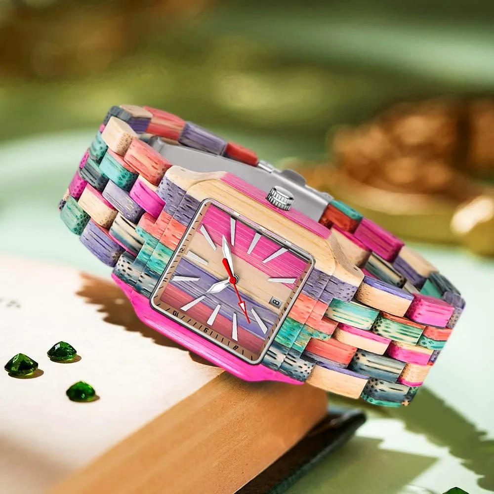 Sport Unique Wristwatch for Women Dentily Natural Wooden Women Watches Watch Handmade outlook Quartz Wood Watch 