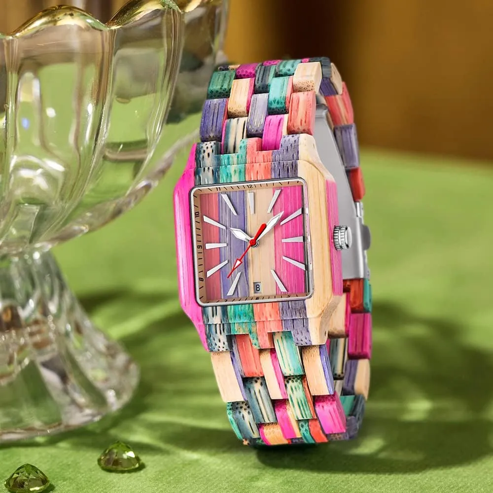Sport Unique Wristwatch for Women Dentily Natural Wooden Women Watches Watch Handmade outlook Quartz Wood Watch 