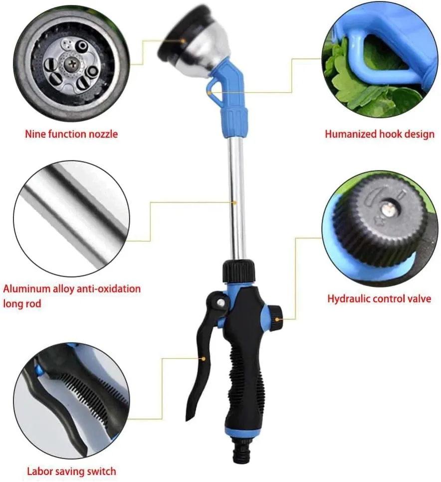 Spray Gun Hose Nozzle Gun Garden Irrigation Plant Watering Car Wash Water Gun compare fluctuate womanhood jury anomalous ratio HBJWOV 9 Function Long Rod 