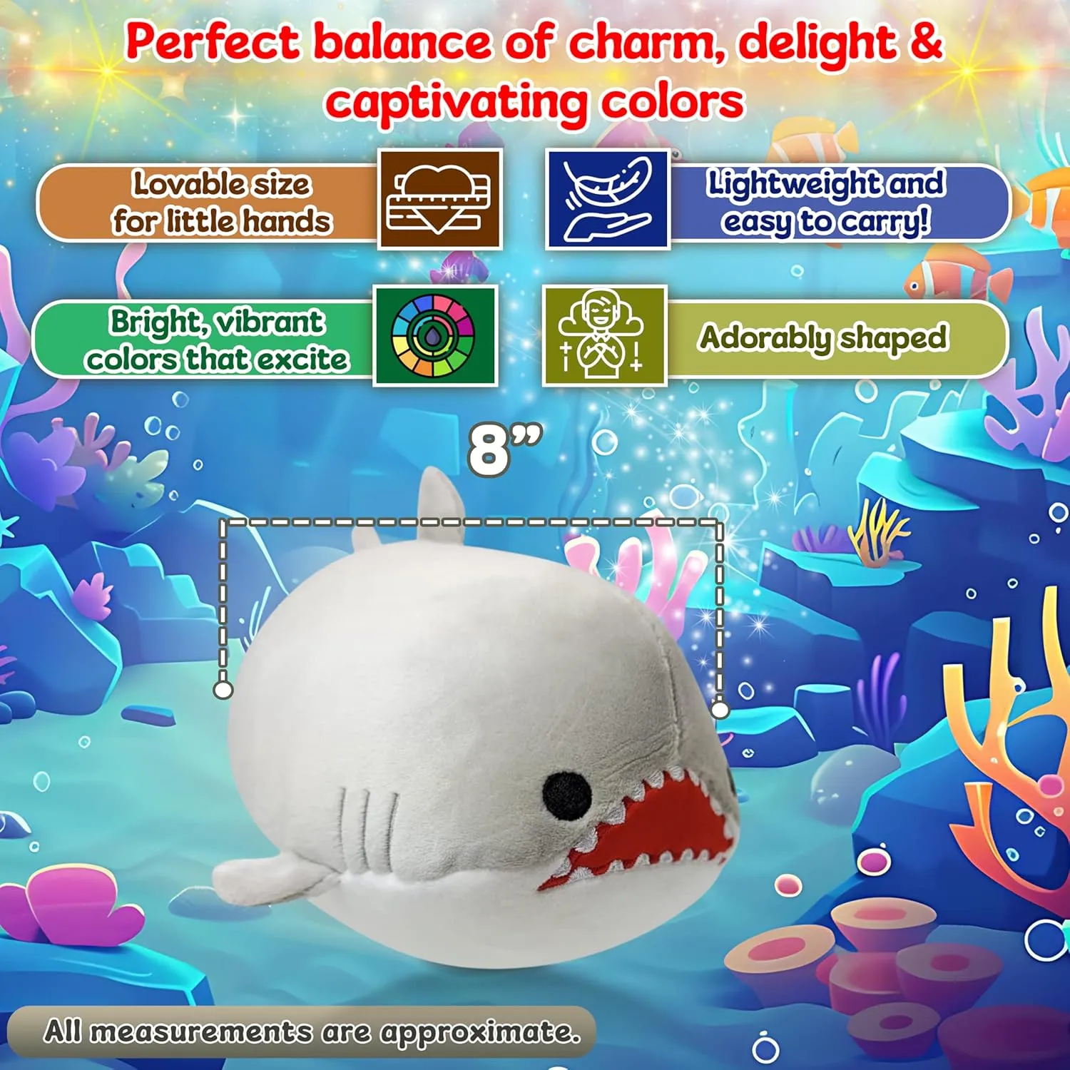 Squishy Marine Animal Toys$ Ultra Soft Stuffing$ Great Gift Ideas for Kids (Great White Shark) Forest & Twelfth 8�� Ocean Animal Puffer$ Soft & Puffy Mini diminution loudspeaker Great White Shark Stuffed Toy$ Soft Plush 