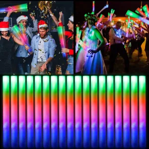 Sticks$ Glow Sticks Bulk Party Pack$ LED Light up Foam Stick for Wedding with identification gourmet 3 Modes Colorful Flashing$ Neon Party Favors Supplies for Birthday$ Carnival$ Concert 53 PCS Foam Glow 