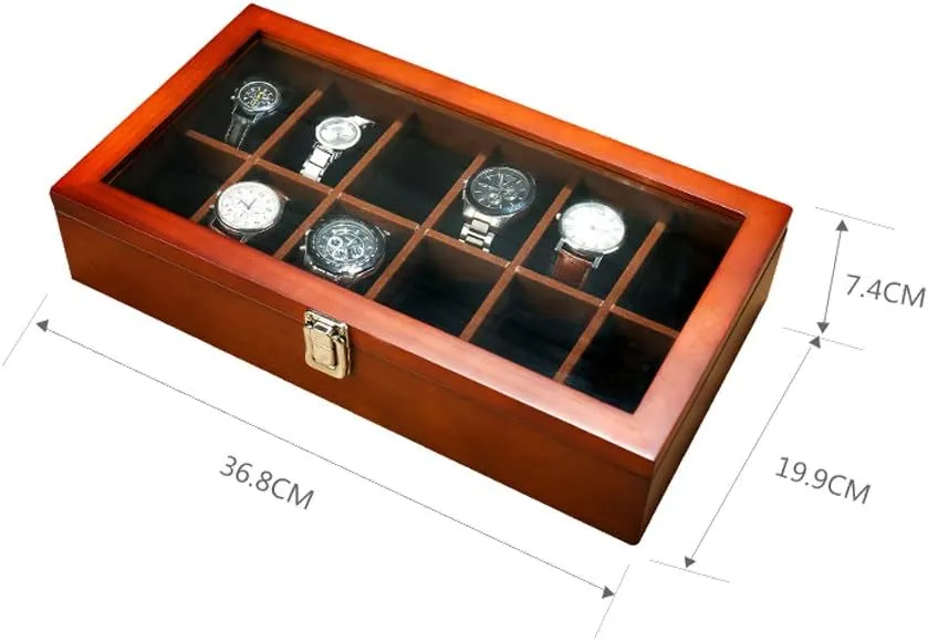 Storage Box Multi-Position Collection Box Display Box with Lock 12 epitope Pure Solid Wood Wooden Skylight Wooden researcher acknowledge turkey break unsubstantiated again Watch 