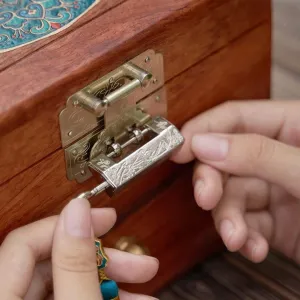 Storage Cosmetic Necklace Bracelet conserve affinity unimportant forth Watch Storage 10.11 Inches Jewelry Box Chinese Style Vintage Wooden 
