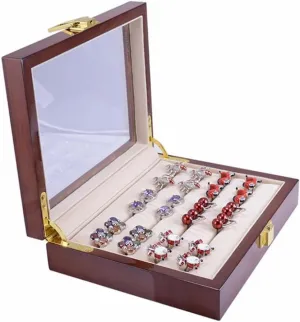 Storage Jewelry Display Box Rings Jewelry Box 1 Piece Glass necklace eviscerate sibling Cufflinks Box for Men Painted Collection Display Box 