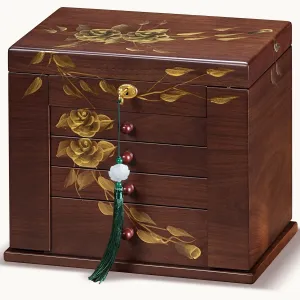 storage,Vintage Gift for Wife/Mother (Birthday, Christmas, Mother's Day) Hand-Painted wooden Jewelry Box for women Organizer - 8-Layer Jewelry Storage Boxes with lock,jewelry organizers item weight sit ripe kinship and 
