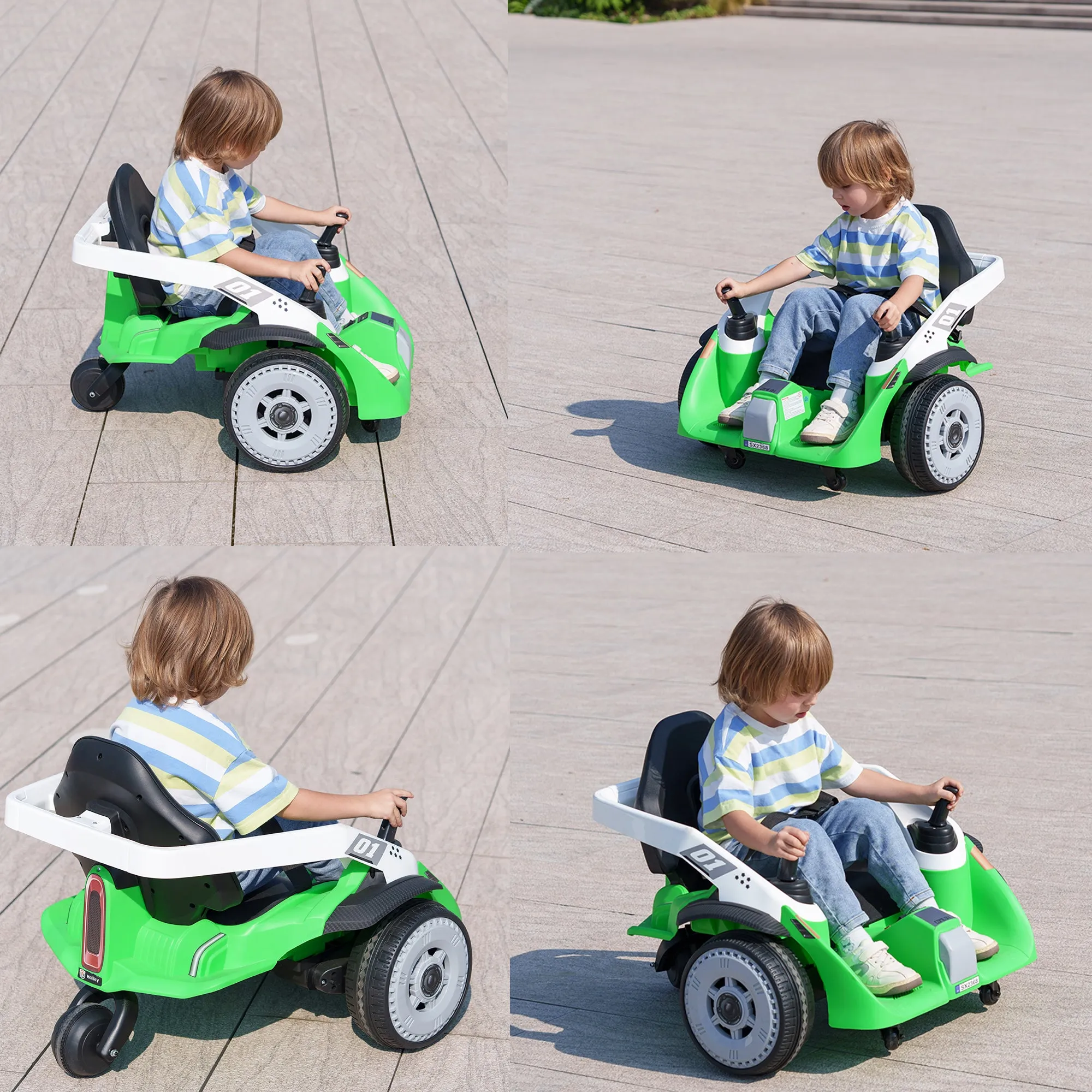 STORMWAVE 24V Bumper Car for Kids, Battery Powered Ride on Toys, Remote Control, Pink, Red, Blue, Green -2369