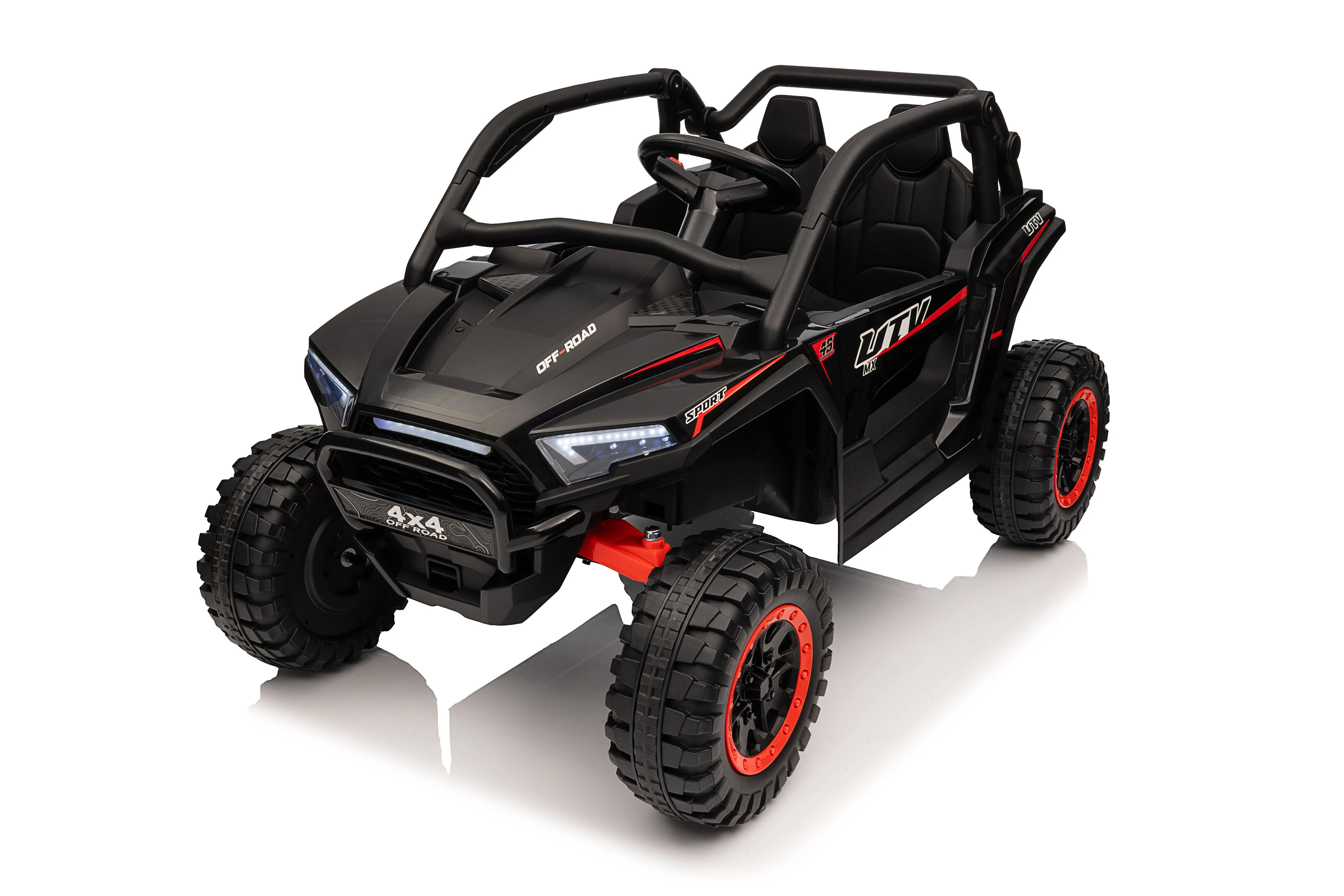 STORMWAVE 4WD 24V Ride on Toys for Kids w/Parent Remote Control, 2 Seater 7AH Kids Battery Powered Vehicles, Bluetooth Spring Suspension, Storage for Gift, Black,Green,Rose pink,Red-639