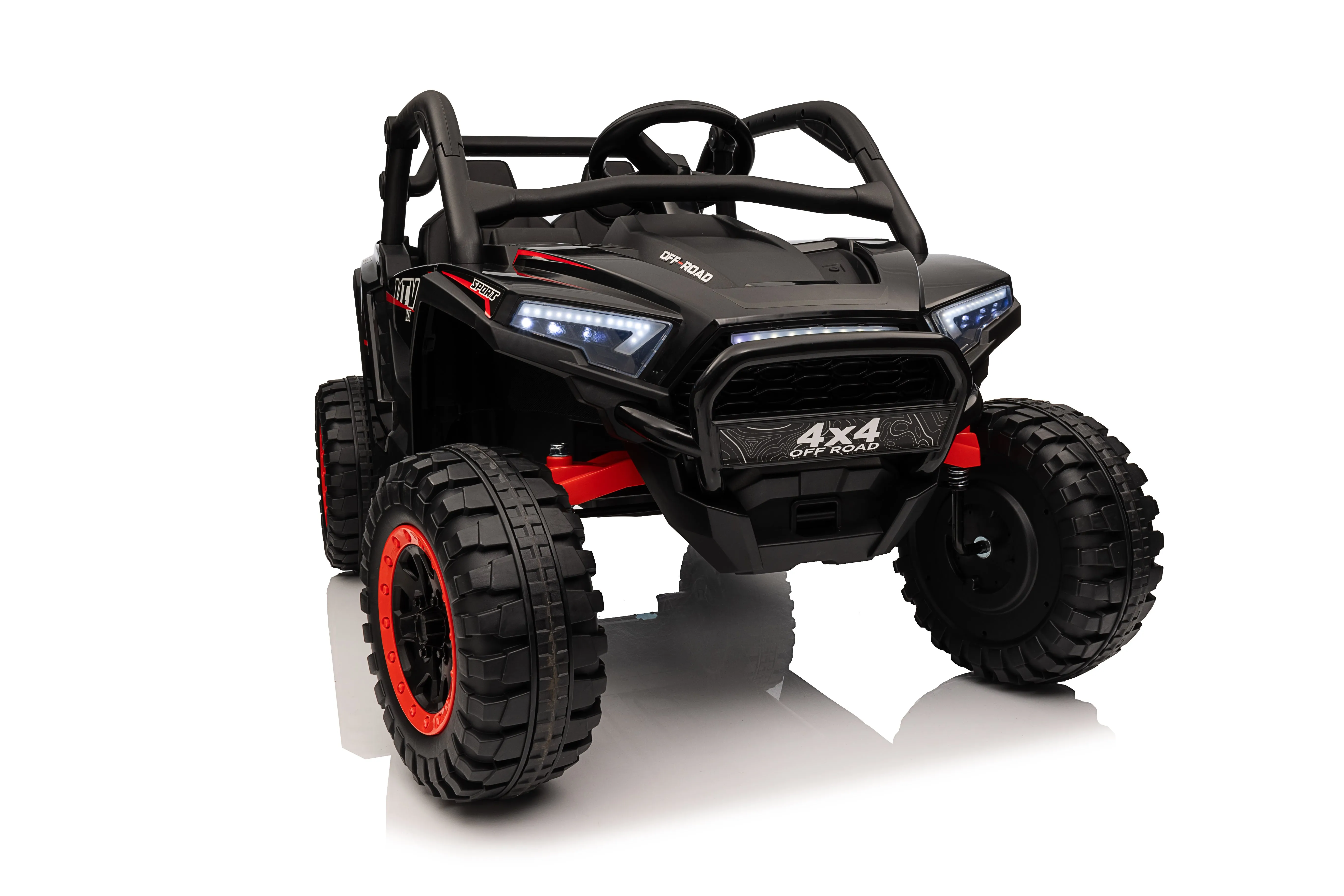 STORMWAVE 4WD 24V Ride on Toys for Kids w/Parent Remote Control, 2 Seater 7AH Kids Battery Powered Vehicles, Bluetooth Spring Suspension, Storage for Gift, Black,Green,Rose pink,Red-639