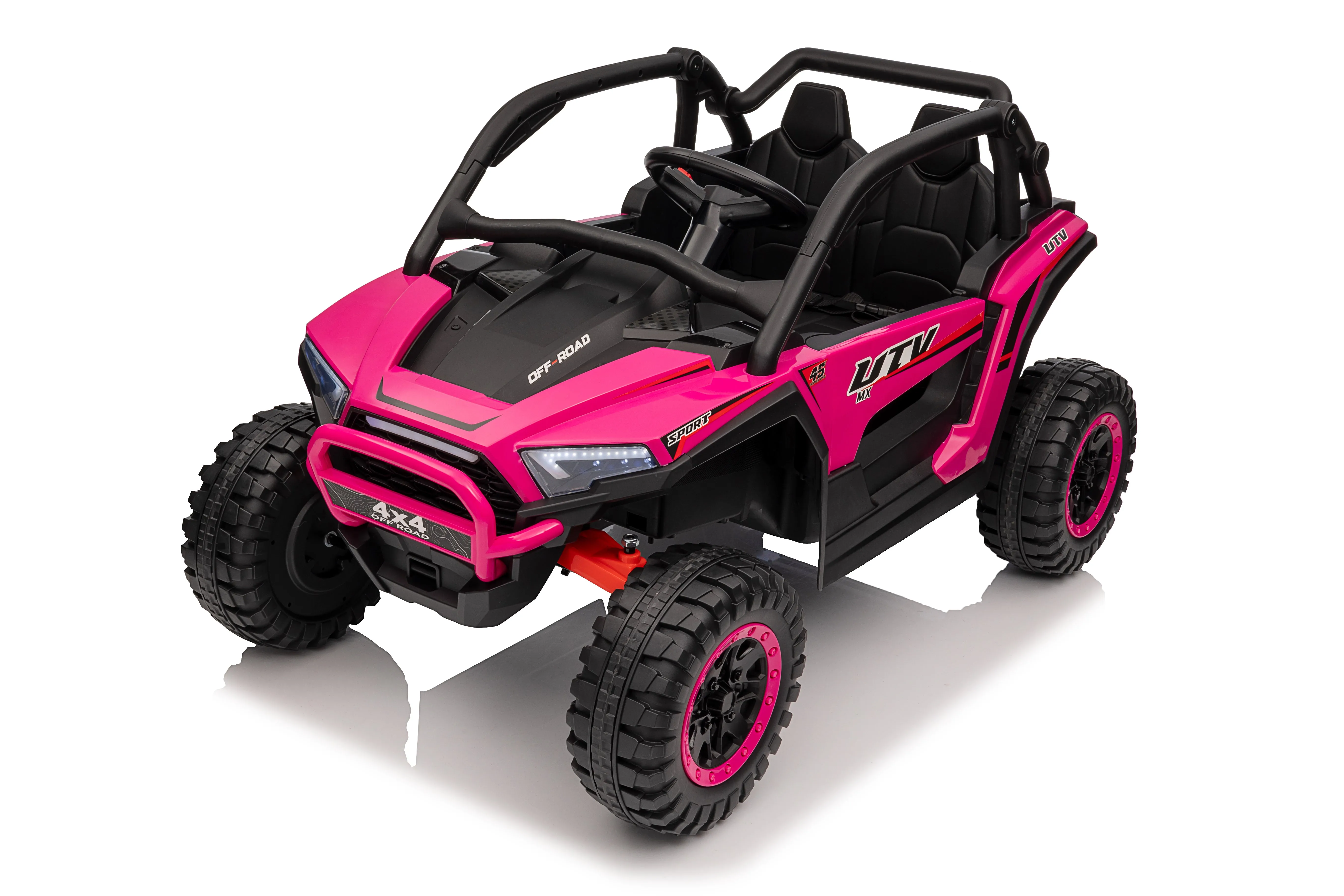 STORMWAVE 4WD 24V Ride on Toys for Kids w/Parent Remote Control, 2 Seater 7AH Kids Battery Powered Vehicles, Bluetooth Spring Suspension, Storage for Gift, Black,Green,Rose pink,Red-639
