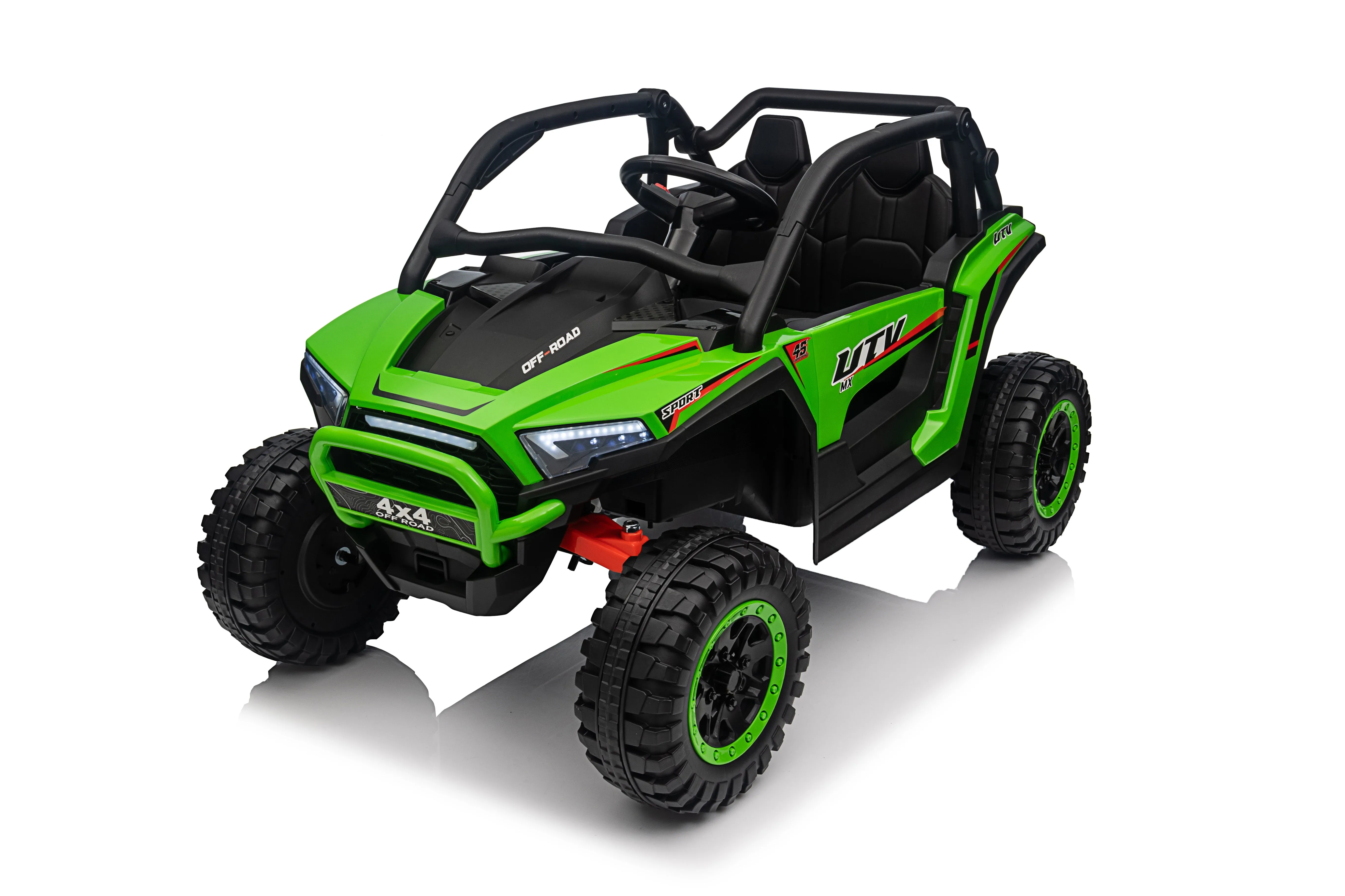 STORMWAVE 4WD 24V Ride on Toys for Kids w/Parent Remote Control, 2 Seater 7AH Kids Battery Powered Vehicles, Bluetooth Spring Suspension, Storage for Gift, Black,Green,Rose pink,Red-639