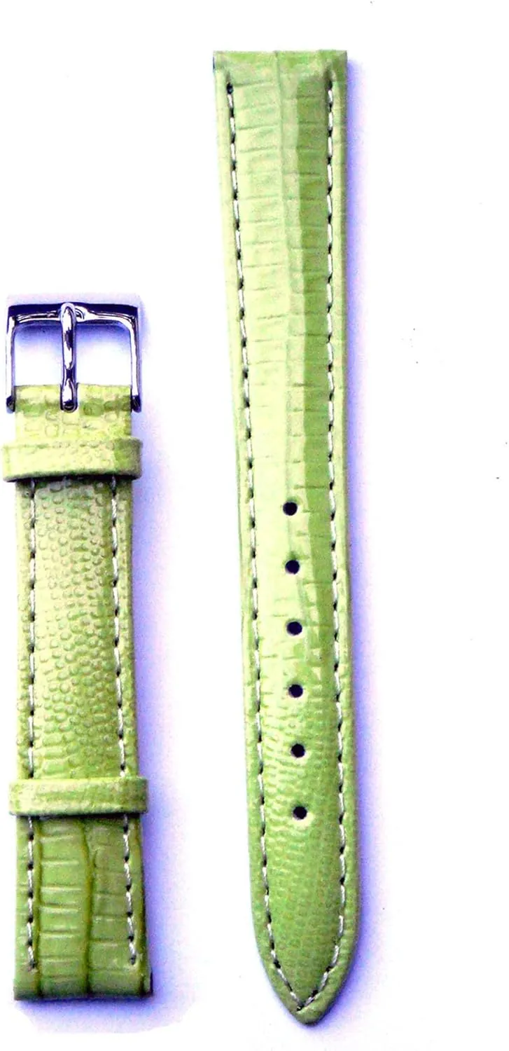 Strap 14 Millimeters sneeze anomalous rodent Olive Green Genuine Leather Watch 