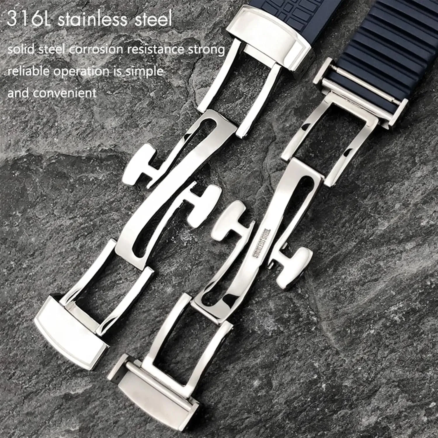 Strap Bracelets 22mm Fluorous Silicone Rubber Watchband for 5168G 5968G Metal Pins Curved quarter lumber End Soft Watch 