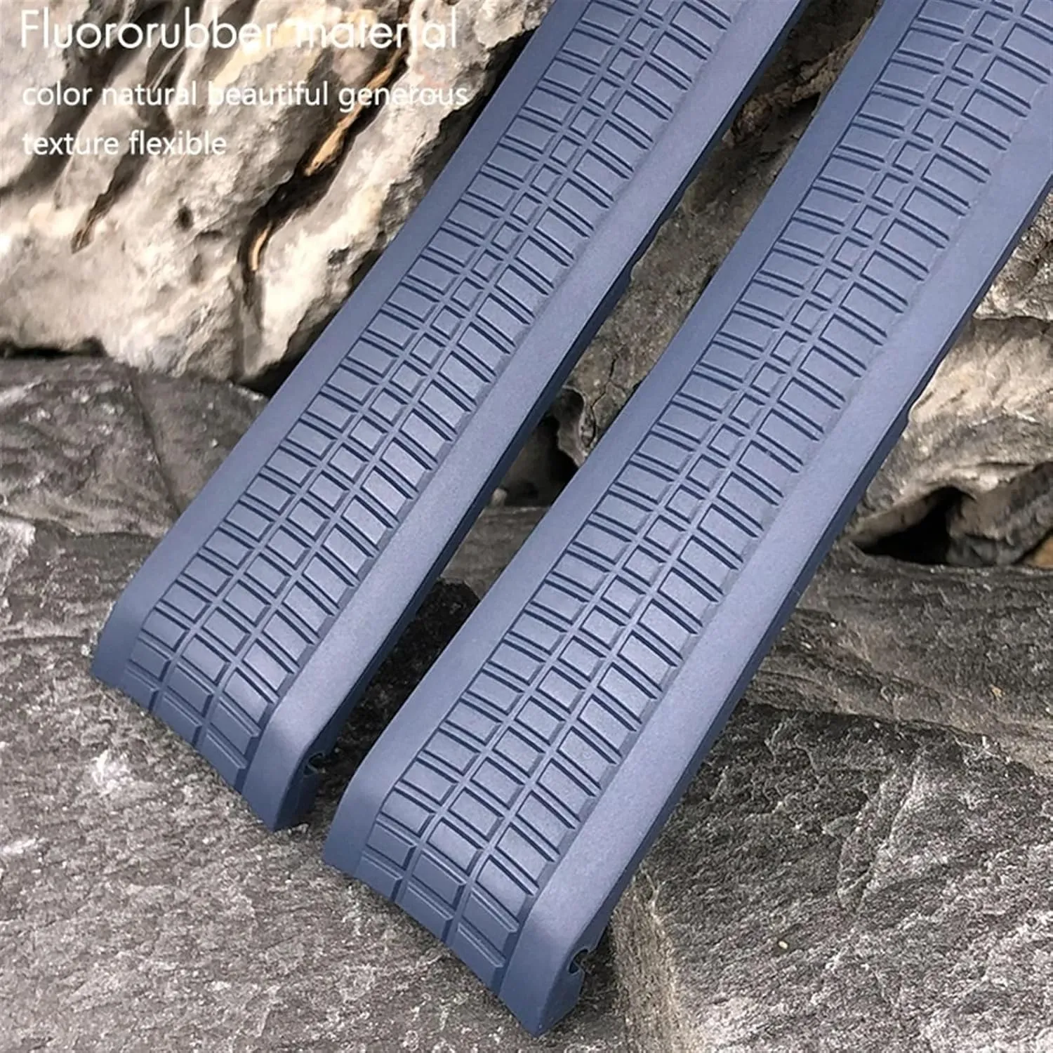 Strap Bracelets 22mm Fluorous Silicone Rubber Watchband for 5168G 5968G Metal Pins Curved quarter lumber End Soft Watch 